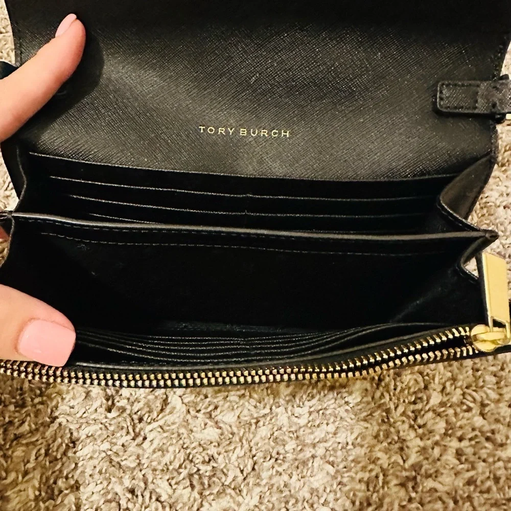 Tory Burch Black and Gold Crossbody Bag